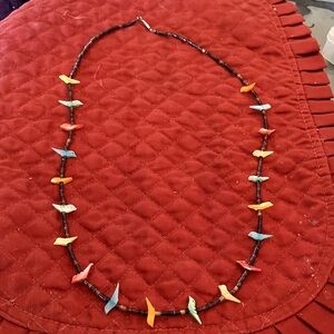Multicolor Zuni Style Fetish Bird Necklace